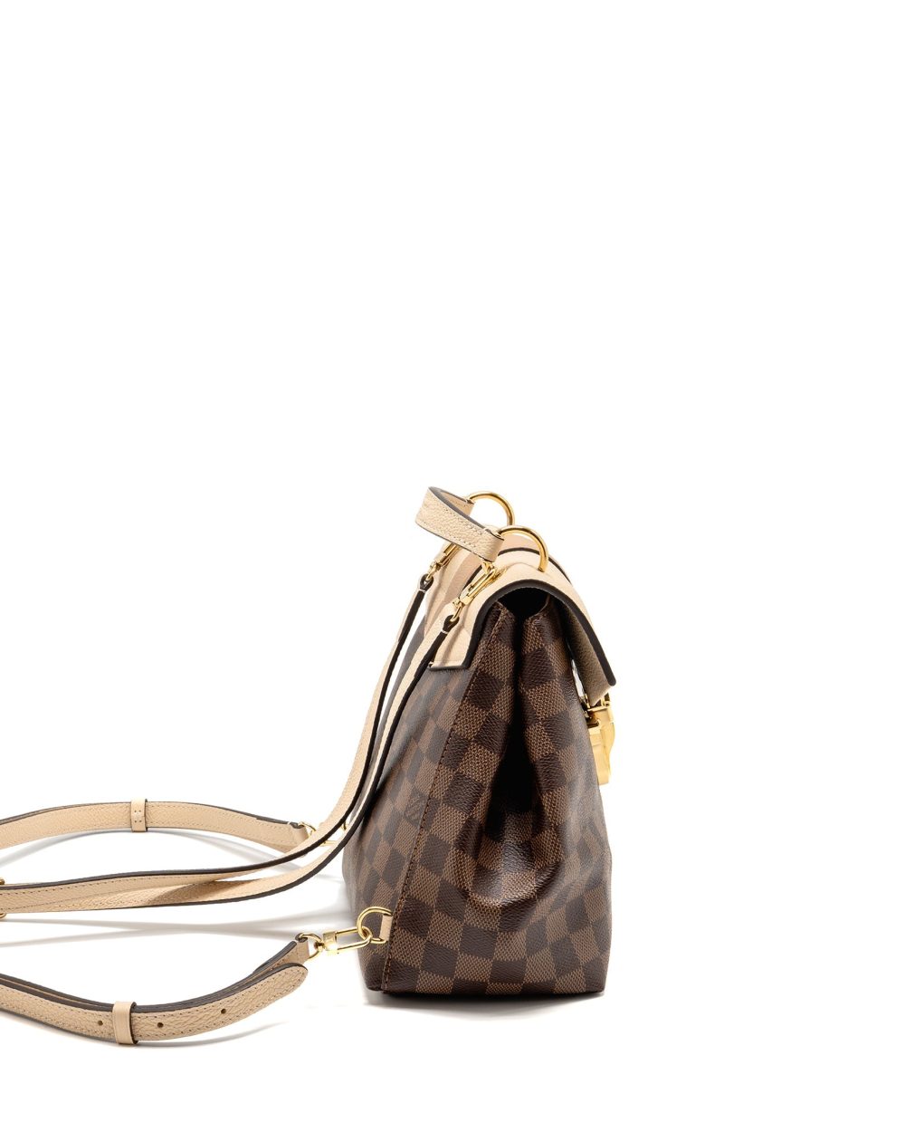 AAA Replica Louis Vuitton LV CLAPTON BACKPACK DAMIER EBENE CANVAS/LEATHER LIGHT PINK GHW