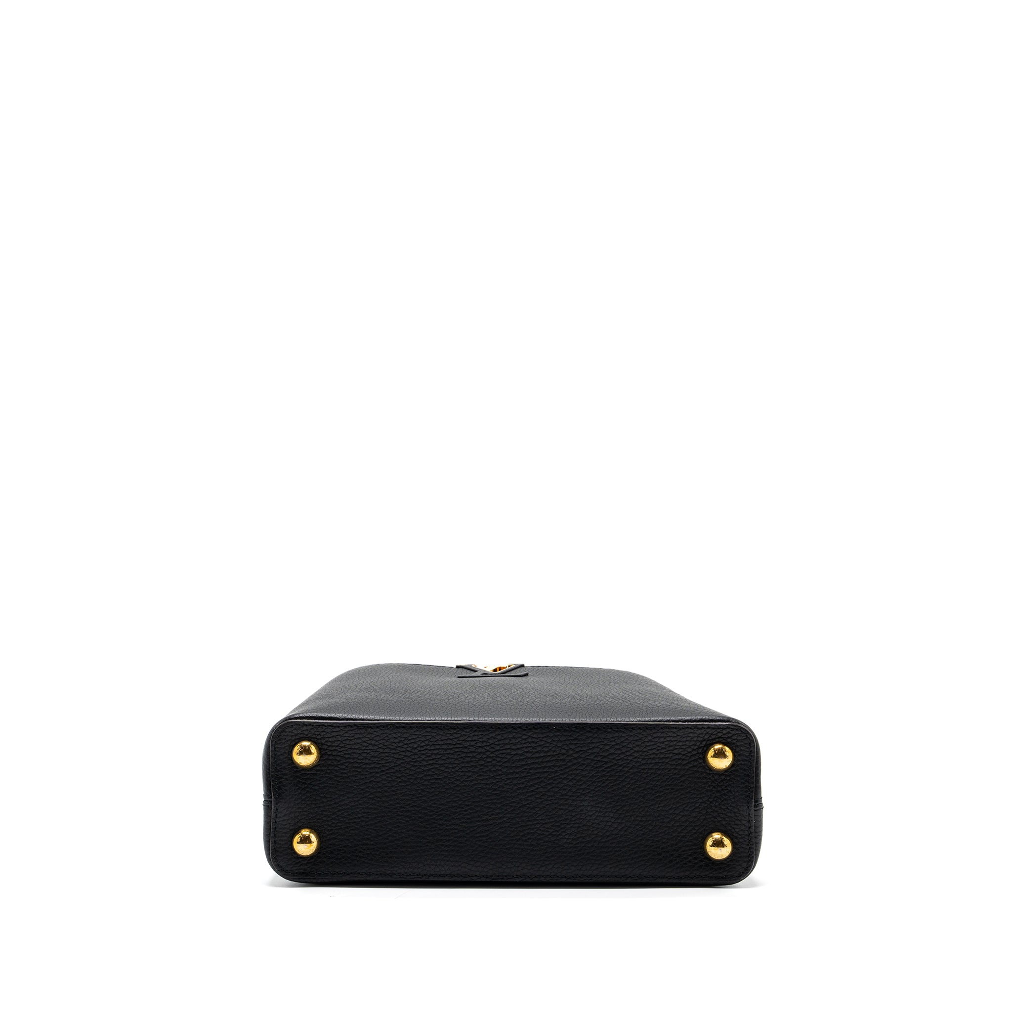 AAA Replica Louis Vuitton LV CAPUCINES BB TAURILLON BLACK / PINK GHW