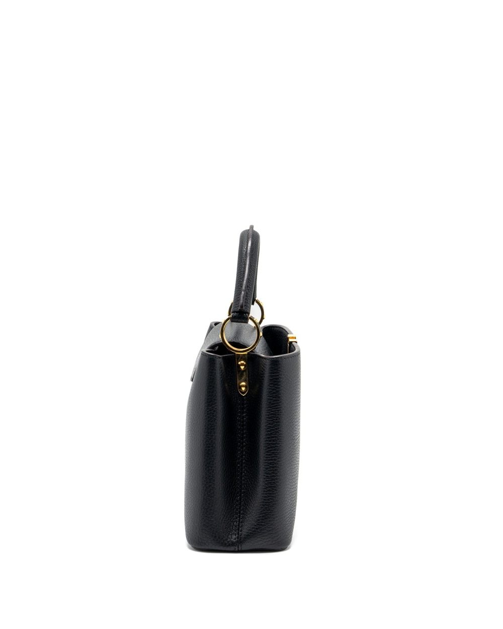 AAA Replica Louis Vuitton LV CAPUCINES BB TAURILLON BLACK / PINK GHW