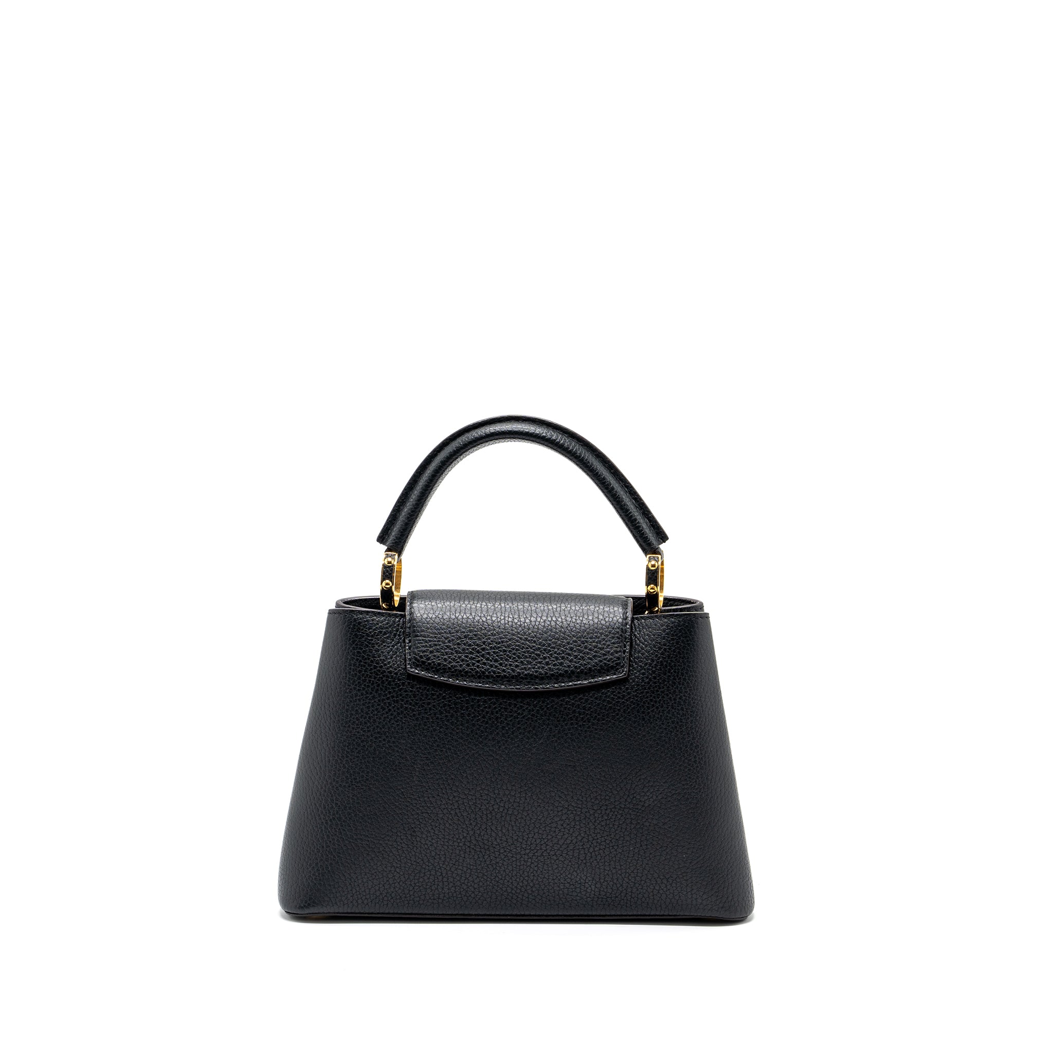 AAA Replica Louis Vuitton LV CAPUCINES BB TAURILLON BLACK / PINK GHW
