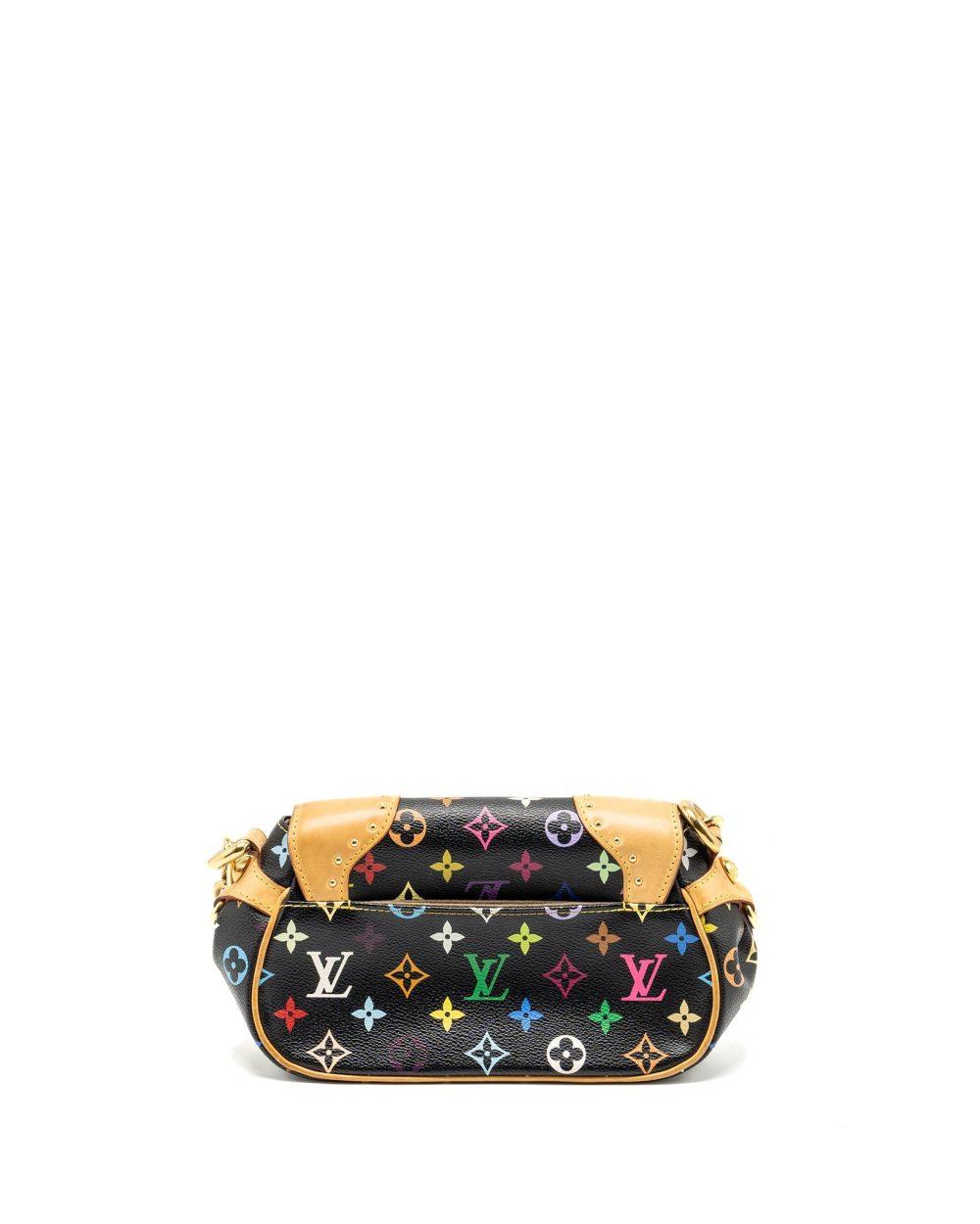 AAA Replica Louis Vuitton LV VINTAGE SHOULDER BAG BLACK/MULTICOLOUR MONOGRAM CANVAS GHW