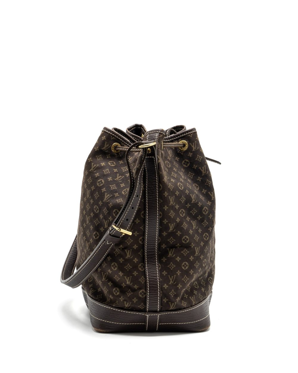 AAA Replica Louis Vuitton LV LIN NOE BAG FABRIC/LEATHER EBENE GHW