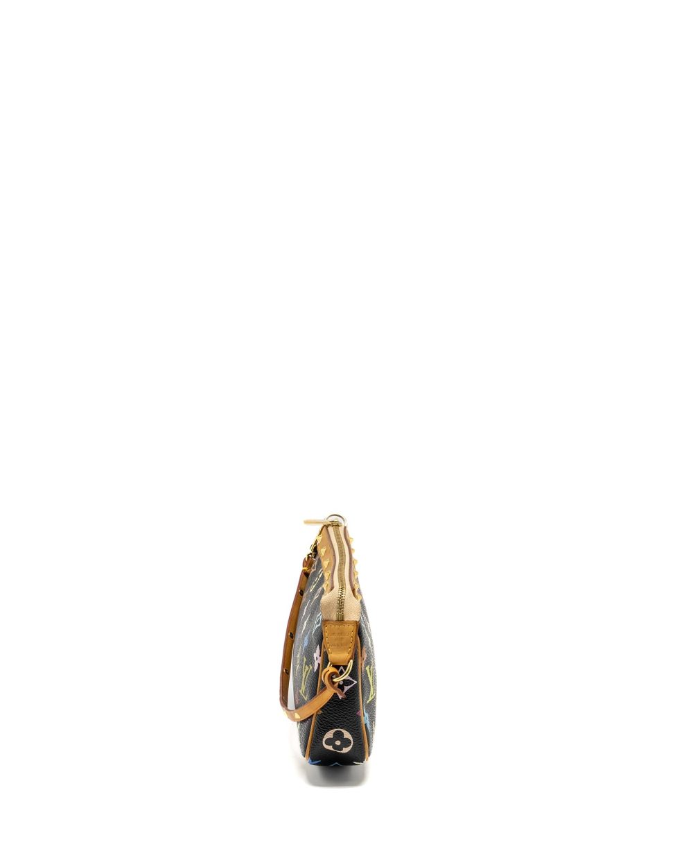 AAA Replica Louis Vuitton LV POCHETTE ACCESSORIES CANVAS BLACK MULTICOLOUR GHW 