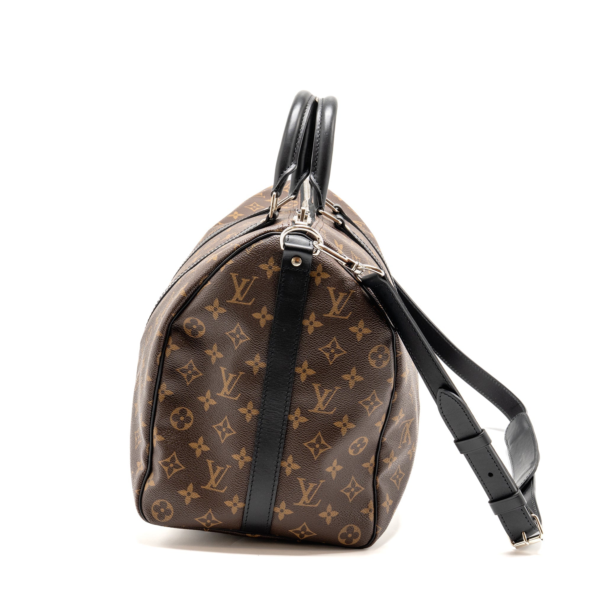 AAA Replica Louis Vuitton LV KEEPALL BANDOULIERE 45 MONOGRAM MACASSAR SHW