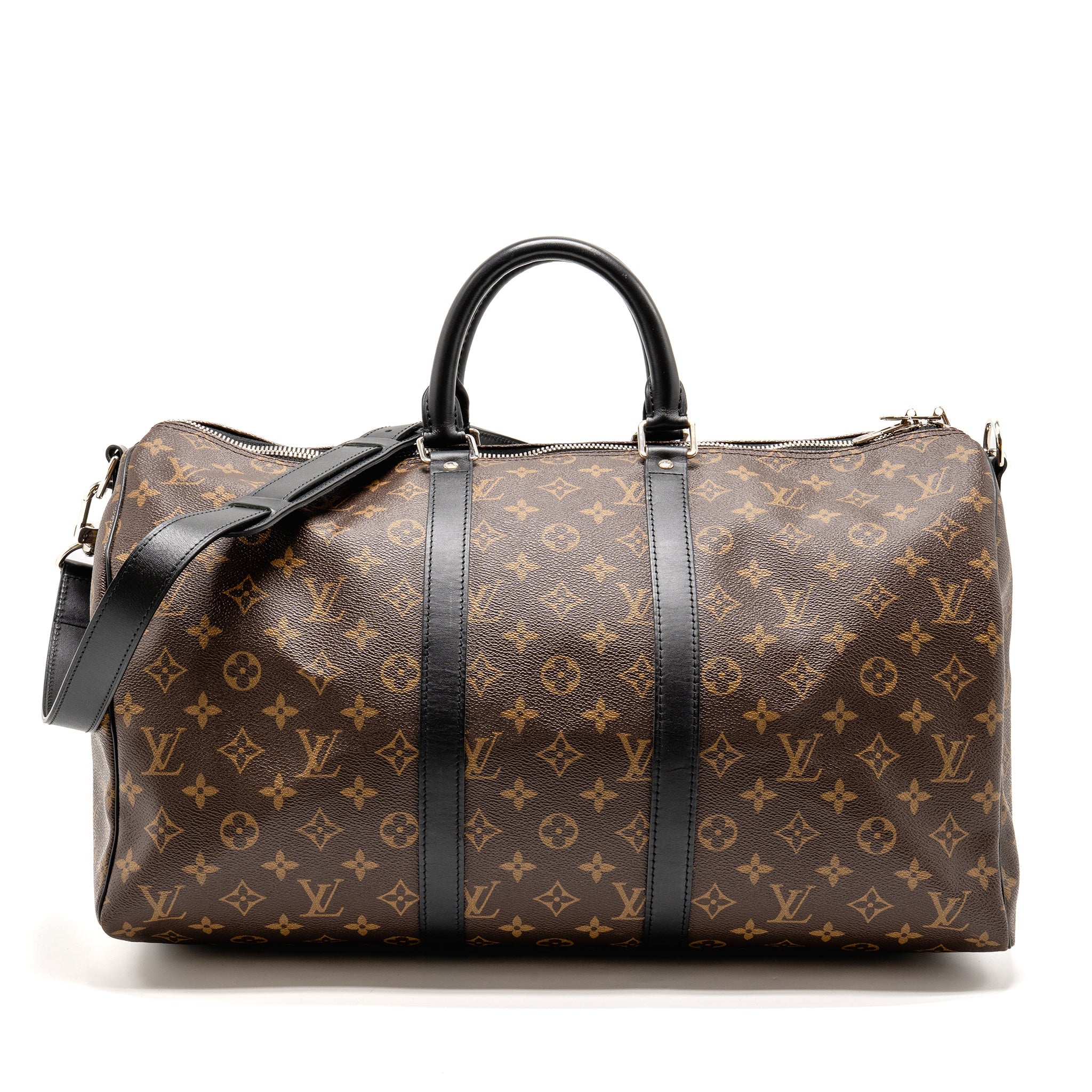 AAA Replica Louis Vuitton LV KEEPALL BANDOULIERE 45 MONOGRAM MACASSAR SHW