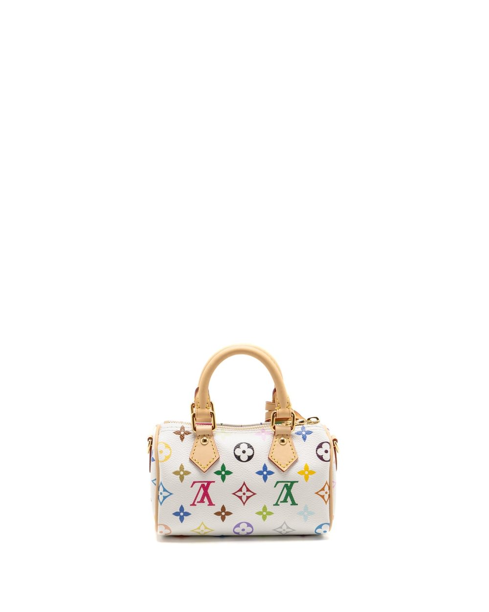 AAA Replica Louis Vuitton LV X TAKASHI MURAKAMI NANO SPEEDY MULTICOLOURED MONOGRAM CANVAS WHITE GHW