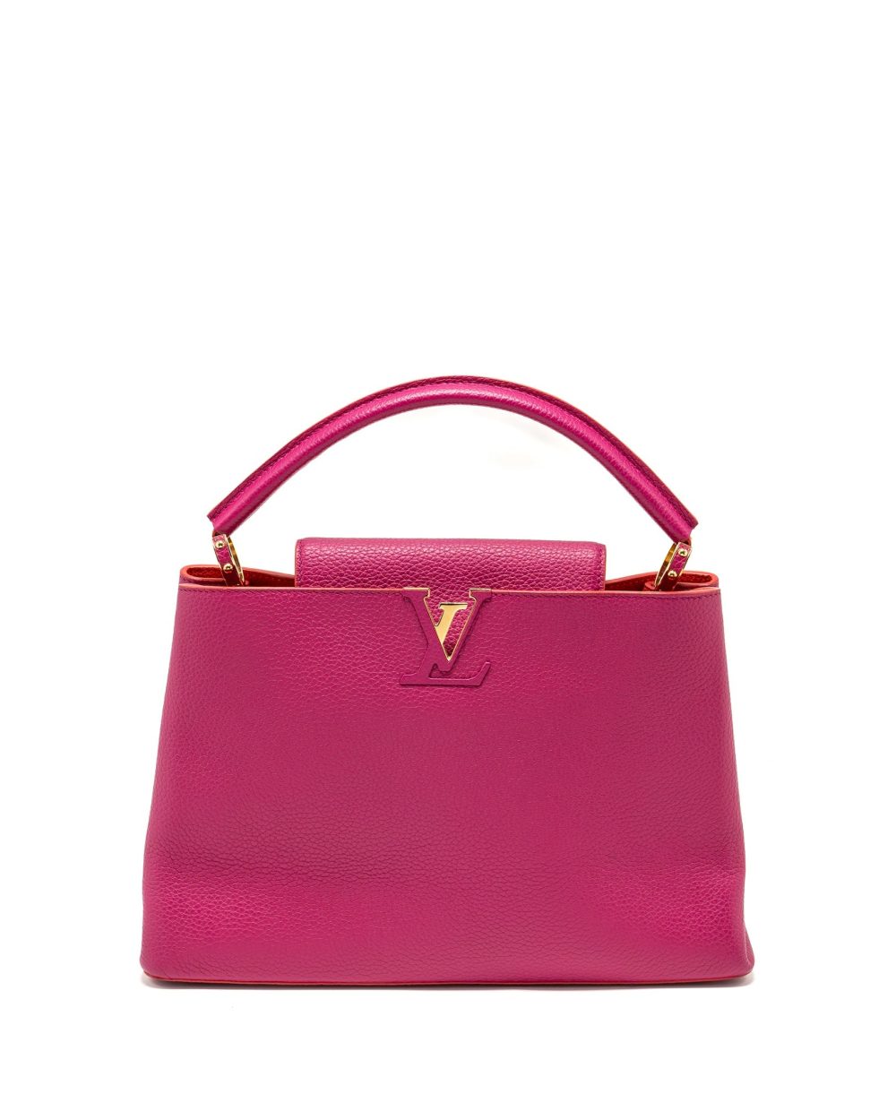 AAA Replica Louis Vuitton LV CAPUCINES GM TAURILLON PINK GHW