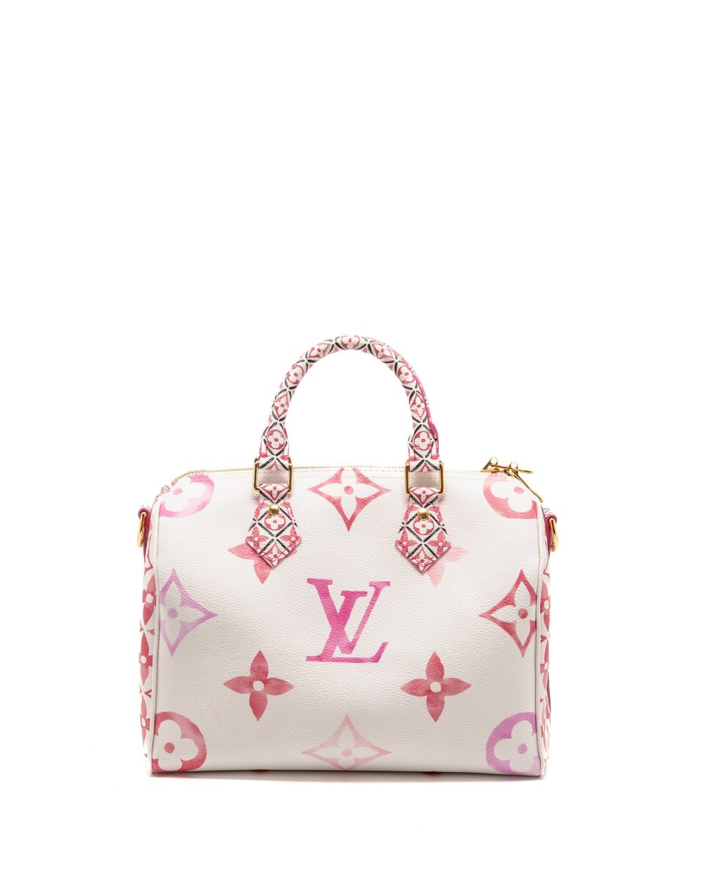 AAA Replica Louis Vuitton LV BY THE POOL SPEEDY BANDOULIERE 25 GIANT MONOGRAM CANVAS PINK/WHITE GHW