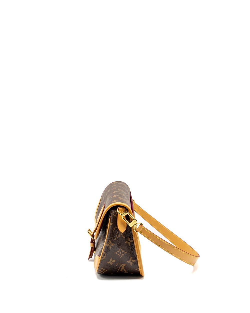 AAA Replica Louis Vuitton LV DIANE BAG WITH FUCHSIA STRAP MONOGRAM CANVAS GHW