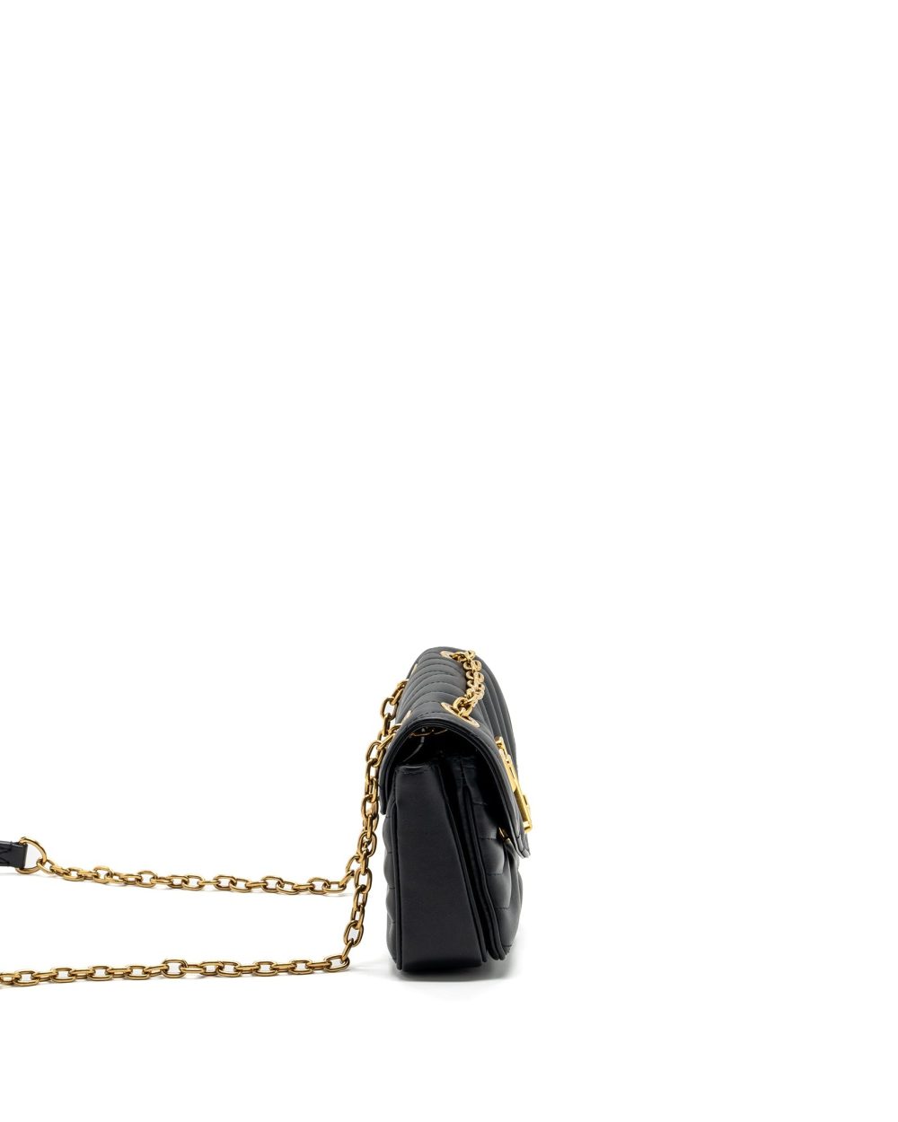 AAA Replica Louis Vuitton LV NEW WAVE PM CHAIN BAG CALFSKIN BLACK GHW (NEW VERSION)