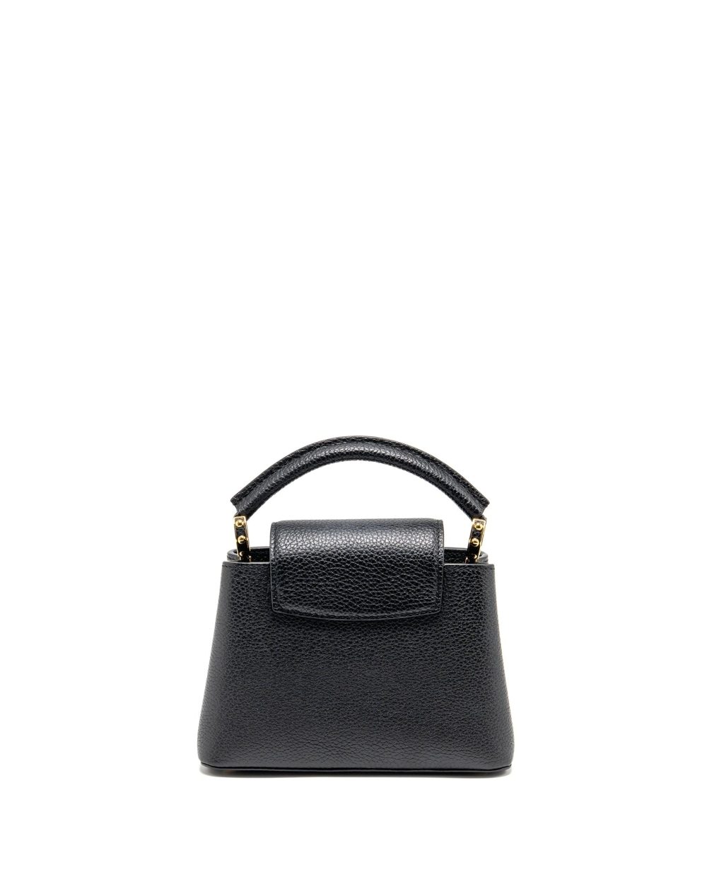 AAA Replica Louis Vuitton LV CAPUCINES MINI TAURILLON BLACK GHW