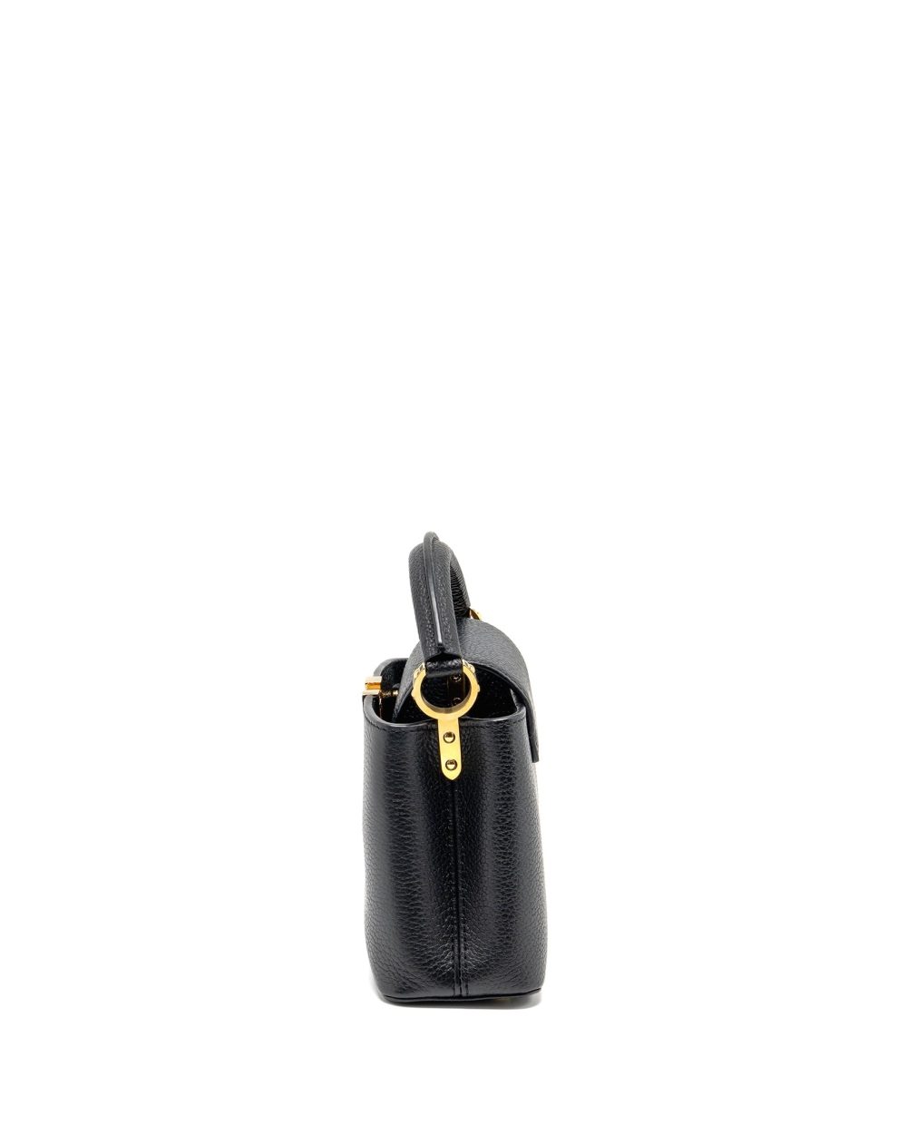 AAA Replica Louis Vuitton LV CAPUCINES MINI TAURILLON BLACK GHW