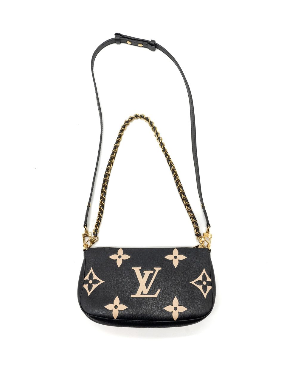 AAA Replica Louis Vuitton LV MULTI POCHETTE MONOGRAM EMPREINTE BLACK GHW