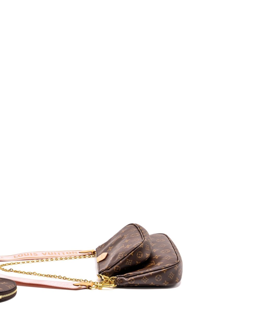 AAA Replica Louis Vuitton LV MULTI POCHETTE MONOGRAM CANVAS ROSE CLAIR GHW