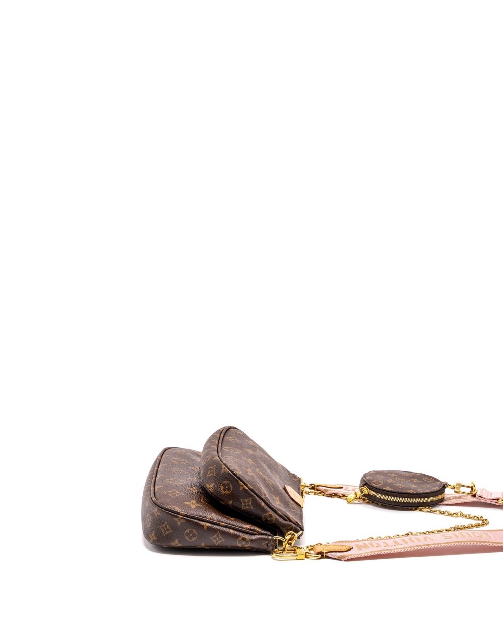 AAA Replica Louis Vuitton LV MULTI POCHETTE MONOGRAM CANVAS ROSE CLAIR GHW