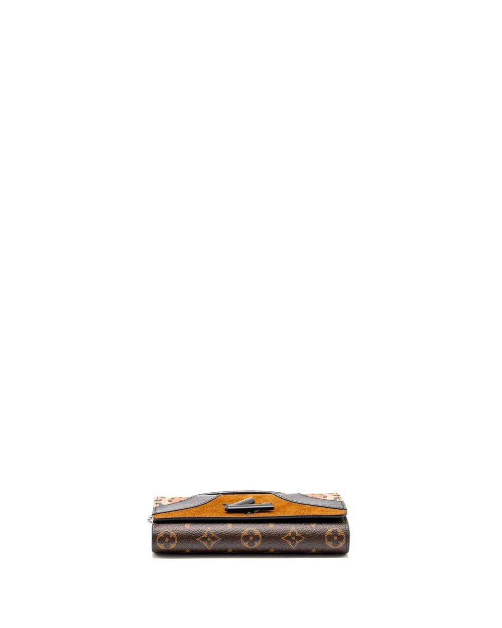 AAA Replica Louis Vuitton LV WILD AT HEART TWIST WALLET ON CHAIN CALFSKIN/MONOGRAM CANVAS MULTICOLOLUR BLACK/SLIVER HARDWARE