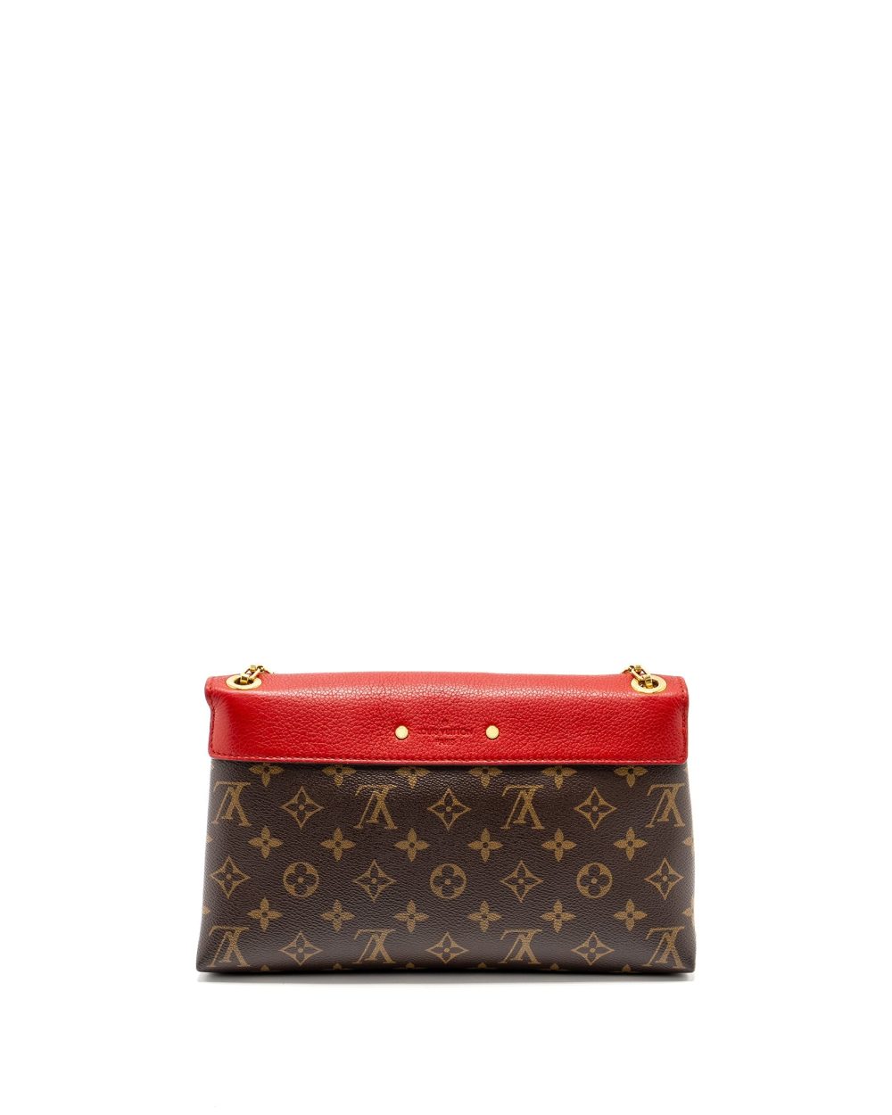 AAA Replica Louis Vuitton LV PALLAS CHAIN BAG MONOGRAM CANVAS/LEATHER RED GHW 