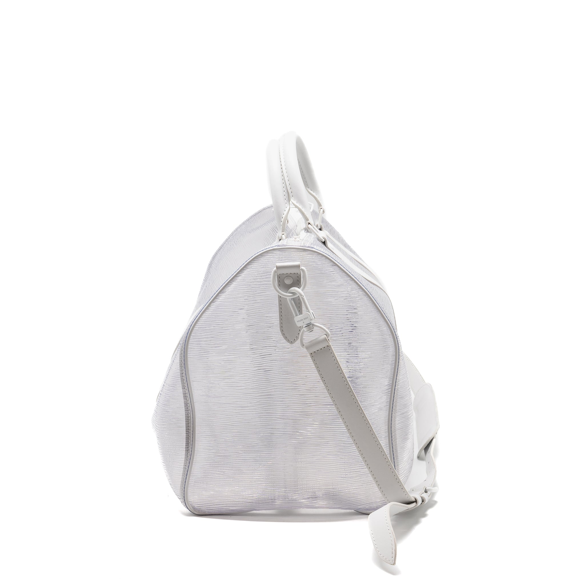 AAA Replica Louis Vuitton LV WAVY KEEPALL 50 EPI PLAGE WHITE