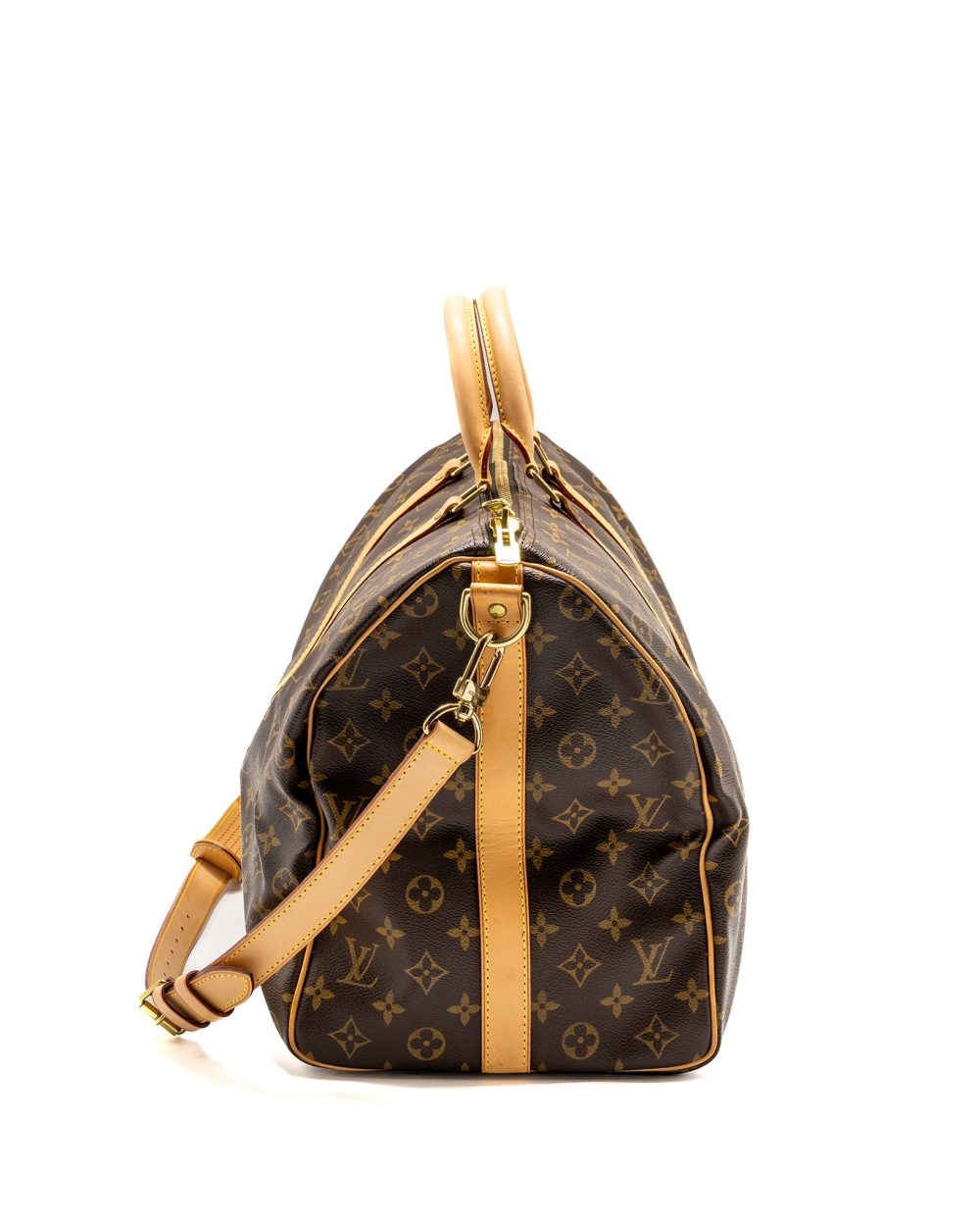 AAA Replica Louis Vuitton LV KEEPALL 50 BANDOULIRE MONOGRAM CANVAS GHW
