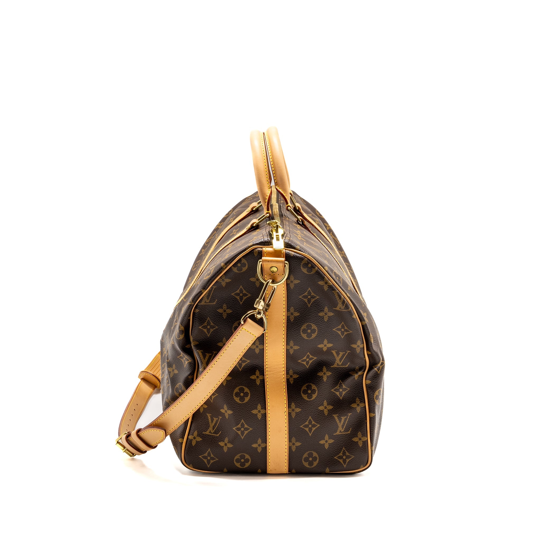 AAA Replica Louis Vuitton LV KEEPALL 50 BANDOULIRE MONOGRAM CANVAS GHW
