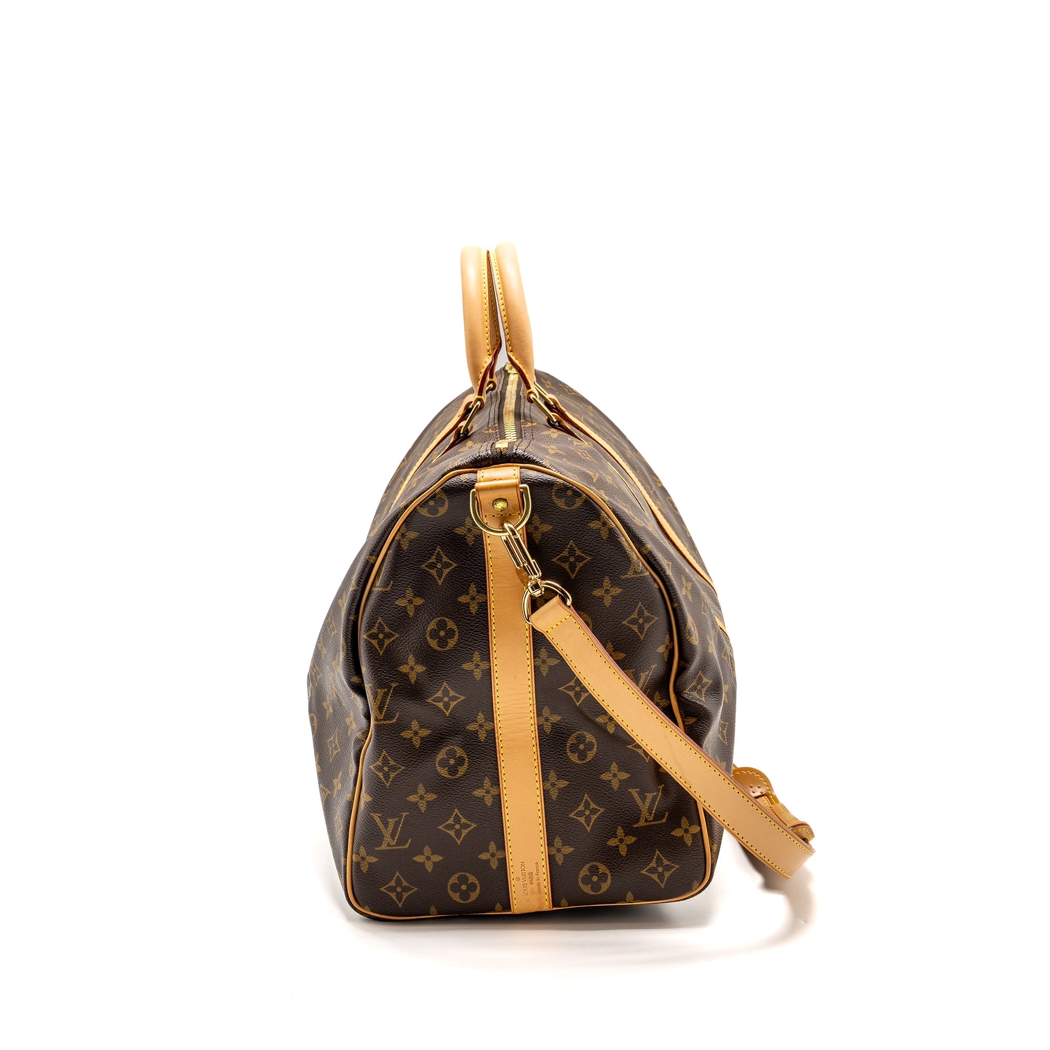 AAA Replica Louis Vuitton LV KEEPALL 50 BANDOULIRE MONOGRAM CANVAS GHW