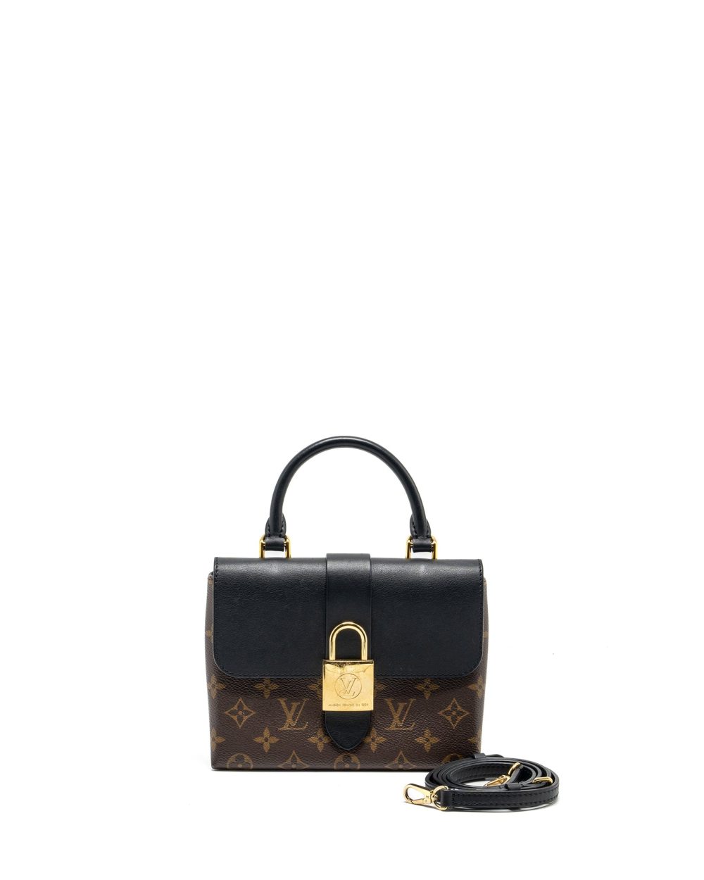 AAA Replica Louis Vuitton LV LOCKY BB MONOGRAM CANVAS/LEATHER BLACK GHW