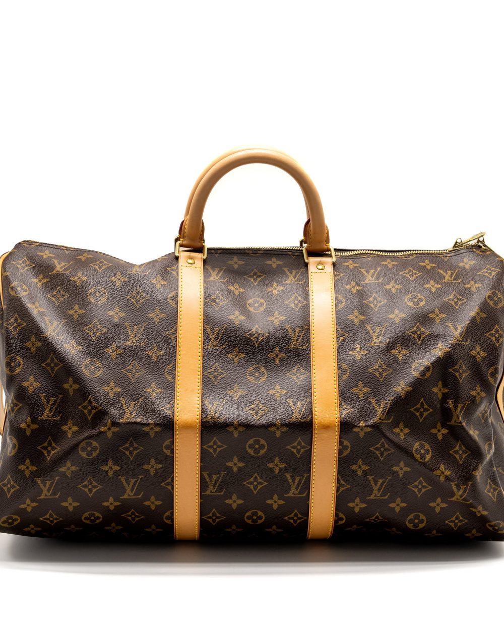 AAA Replica Louis Vuitton LV KEEPALL 50 BANDOULIRE MONOGRAM CANVAS GHW