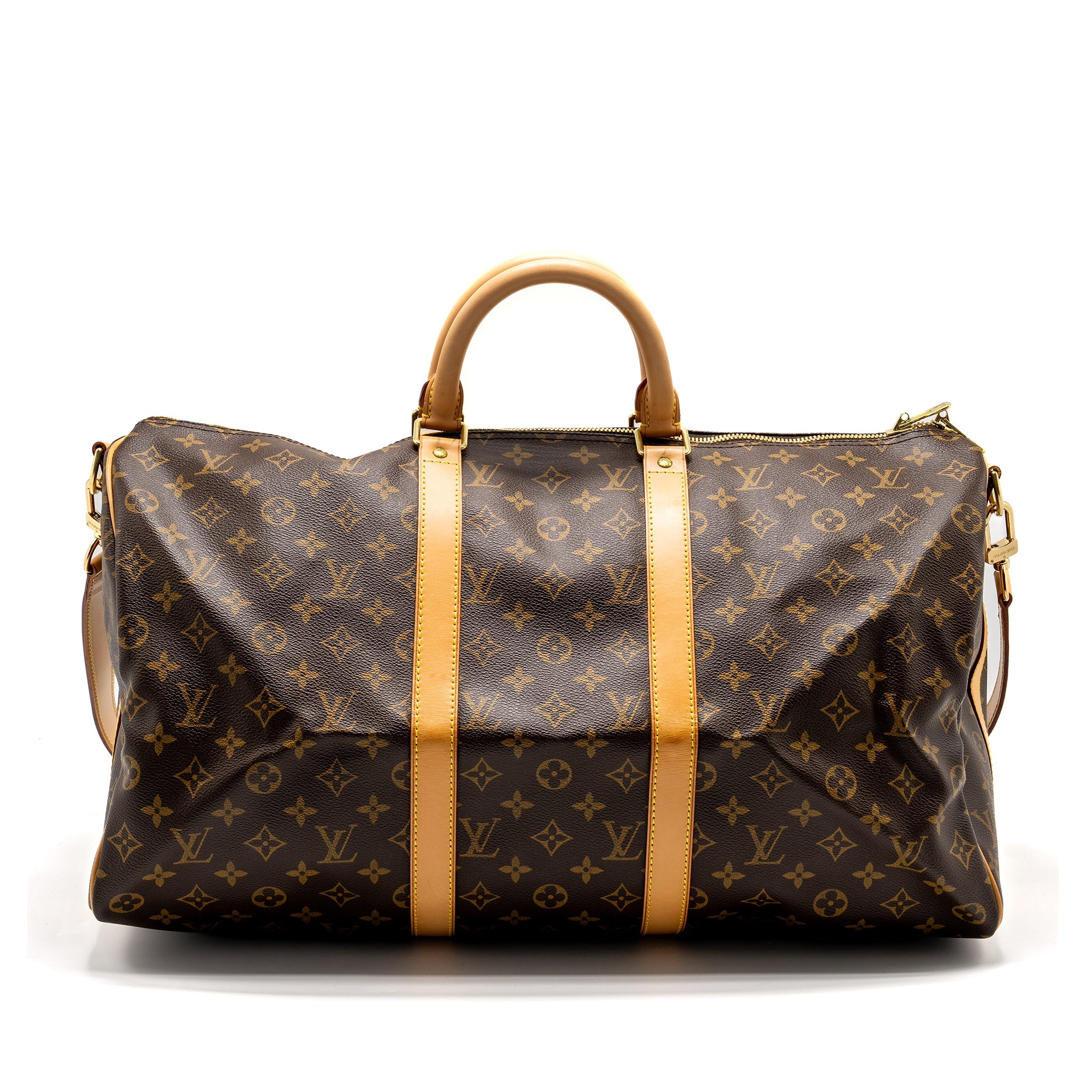 AAA Replica Louis Vuitton LV KEEPALL 50 BANDOULIRE MONOGRAM CANVAS GHW