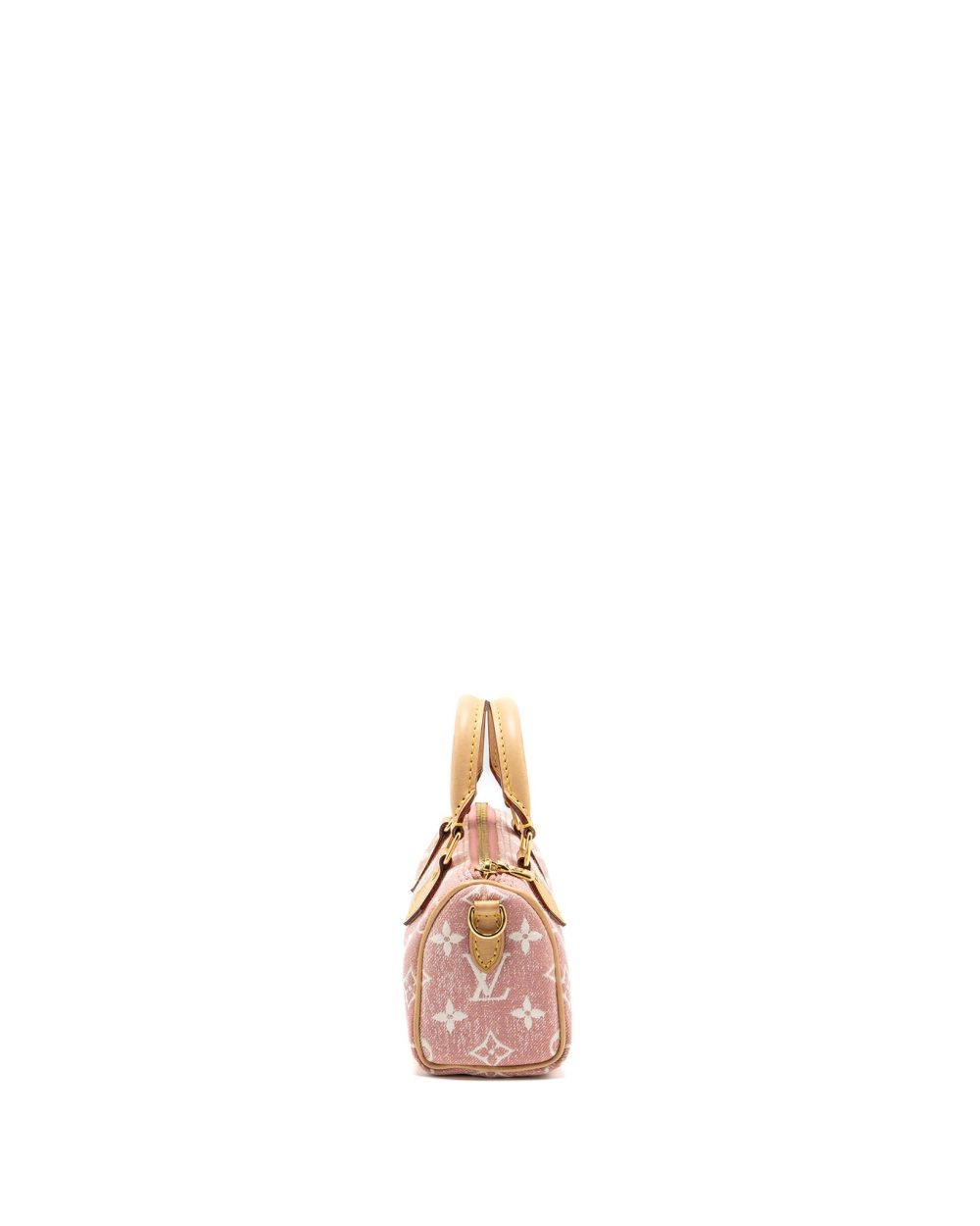 AAA Replica Louis Vuitton LV NANO SPEEDY MONOGRAM JACQUARD DENIM PINK GHW