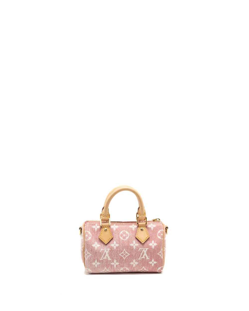 AAA Replica Louis Vuitton LV NANO SPEEDY MONOGRAM JACQUARD DENIM PINK GHW