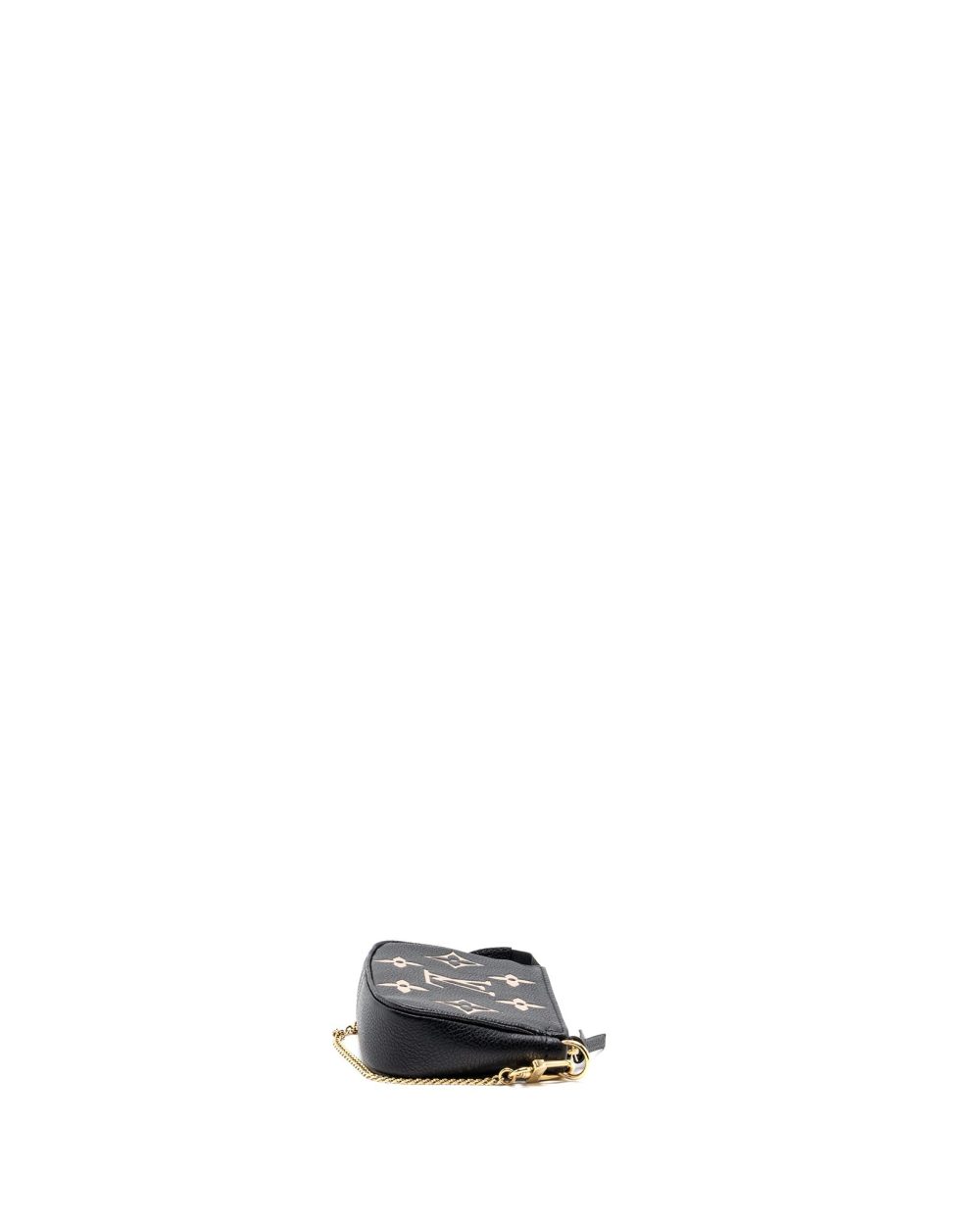 AAA Replica Louis Vuitton LV MINI POCHETTE ACCESSORIES MONOGRAM EMPREINTE BLACK/ BEIGE GHW
