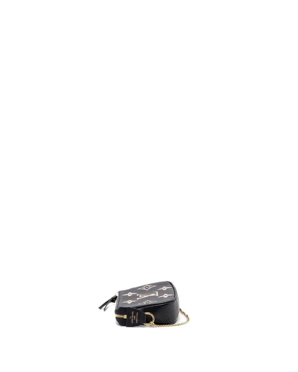 AAA Replica Louis Vuitton LV MINI POCHETTE ACCESSORIES MONOGRAM EMPREINTE BLACK/ BEIGE GHW