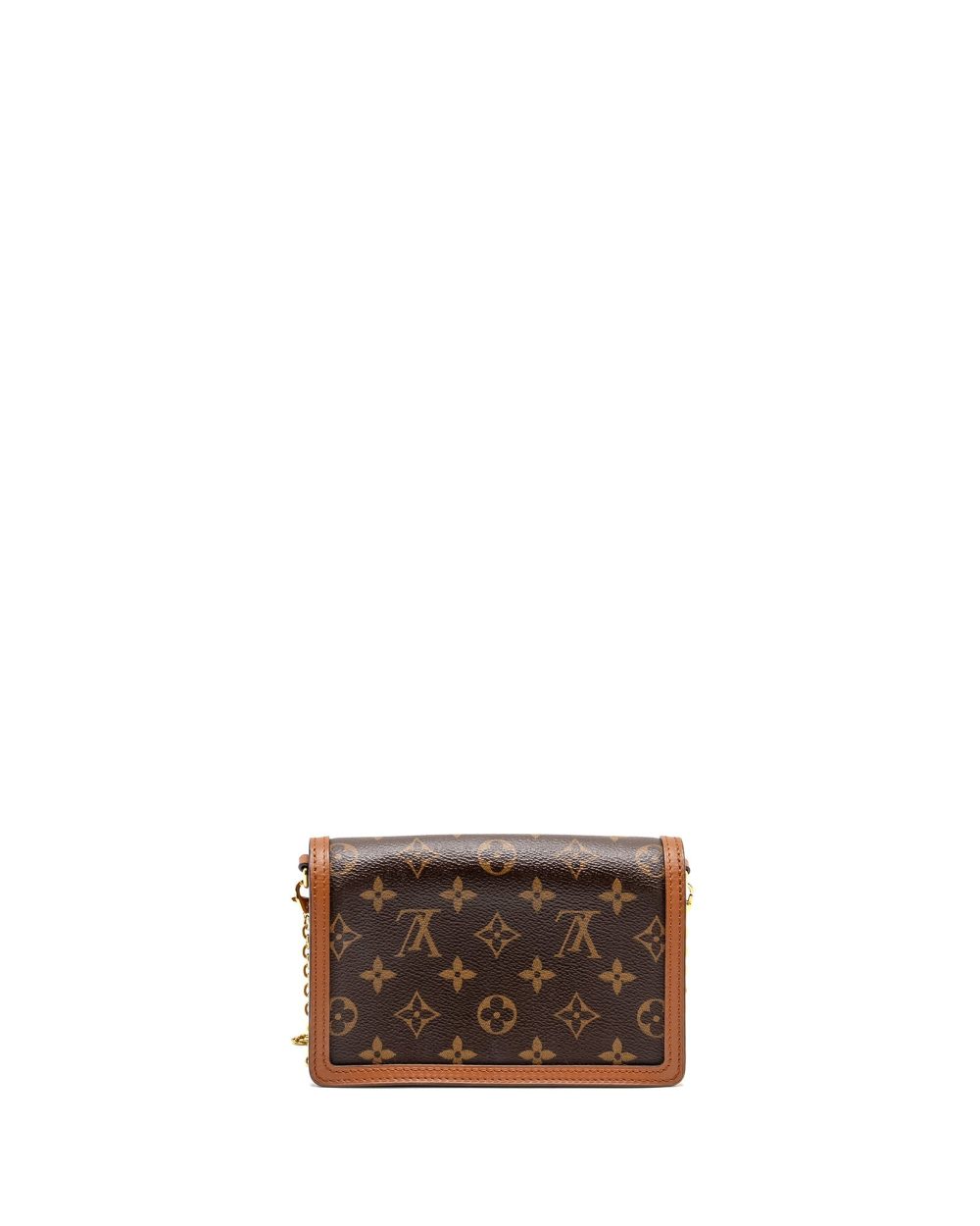 AAA Replica Louis Vuitton LV DAUPHINE CHAIN WALLET MONOGRAM REVERSE CANVAS GHW