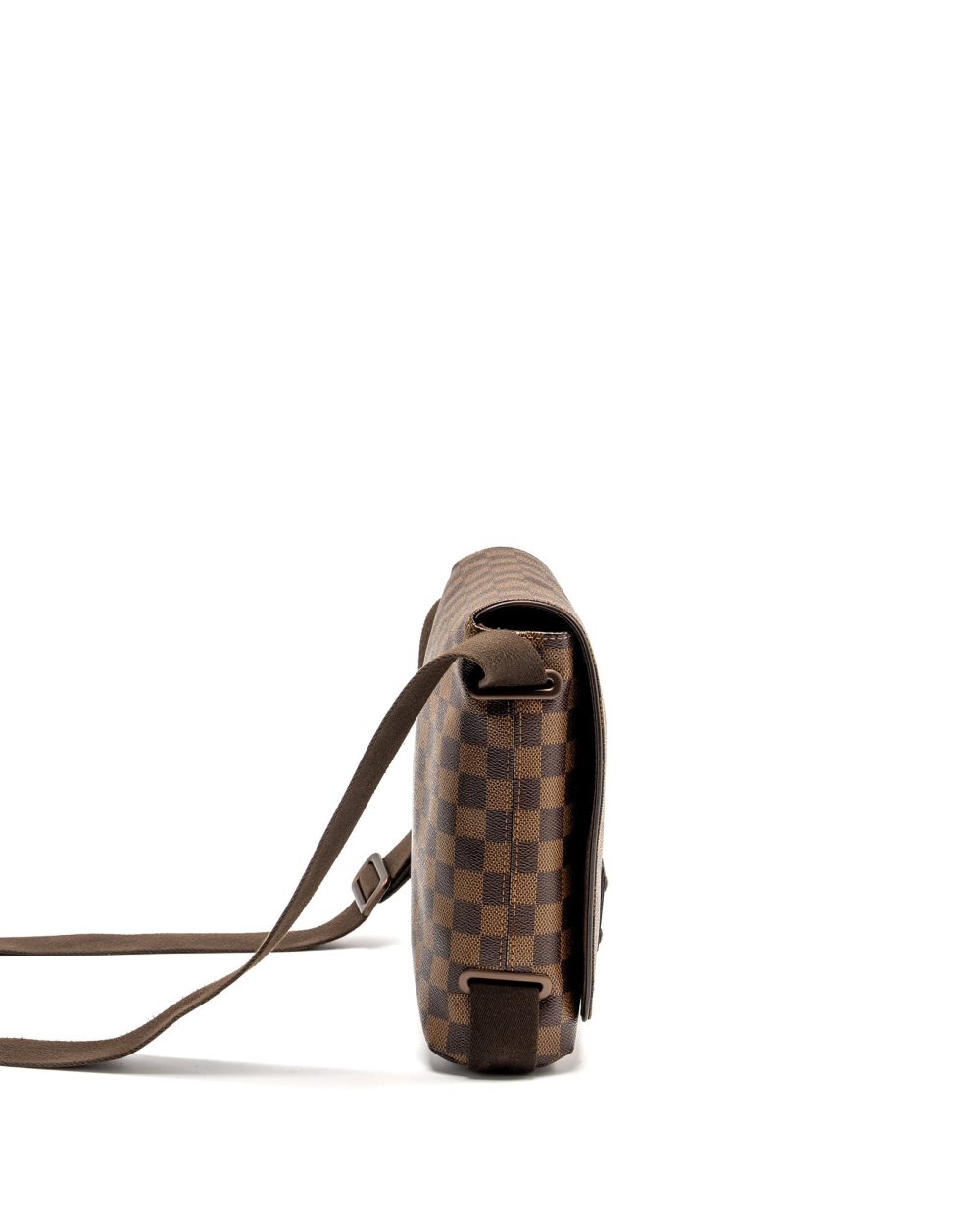 AAA Replica Louis Vuitton LV BROOKLYN PM MESSENGER BAG DAMIER EBENE CANVAS BROWN HARDWARE 