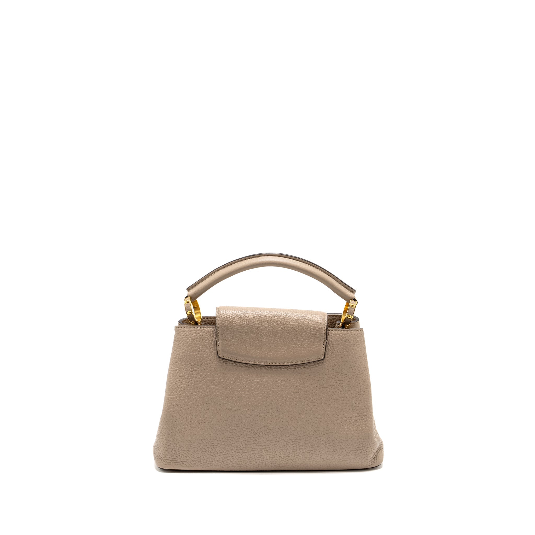 AAA Replica Louis Vuitton LV CAPUCINES BB TAURILLON LIGHT GREY GHW
