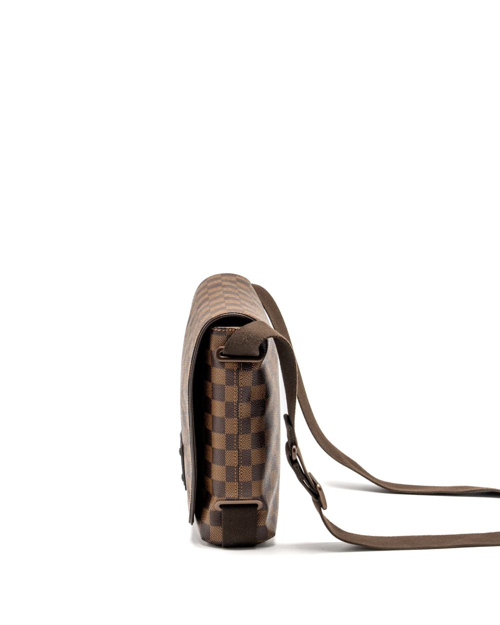 AAA Replica Louis Vuitton LV BROOKLYN PM MESSENGER BAG DAMIER EBENE CANVAS BROWN HARDWARE 