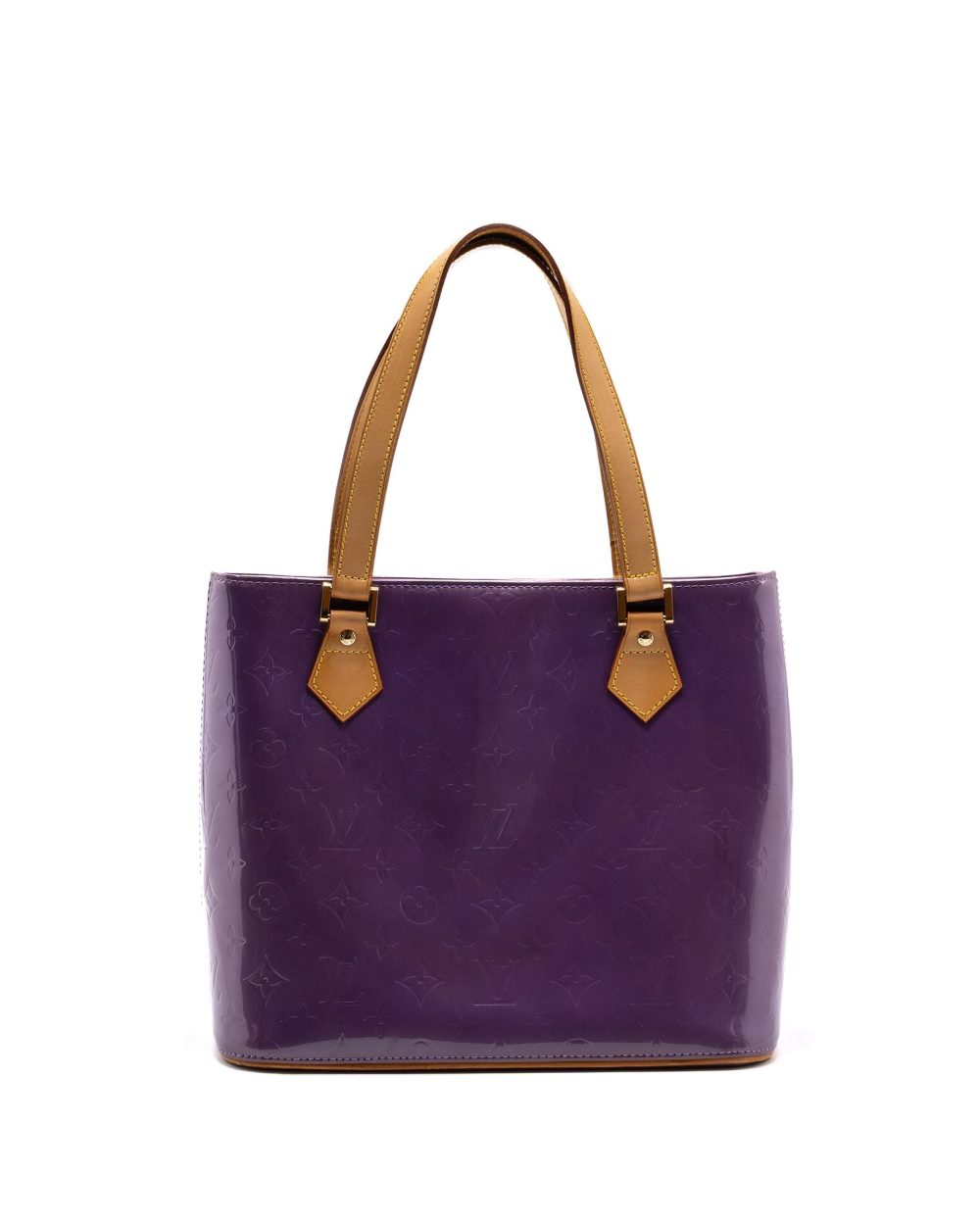 AAA Replica Louis Vuitton LV VINTAGE HOUSTON BAG PATENT PURPLE GHW
