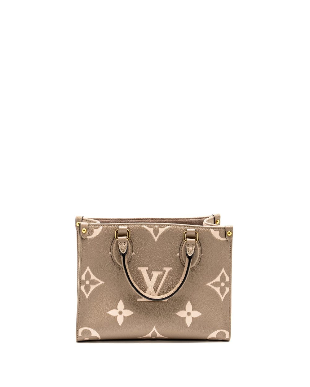 AAA Replica Louis Vuitton LV ONTHEGO PM BICOLOUR MONOGRAM EMPREINTE LEATHER TOURTERELLE/CREME GHW