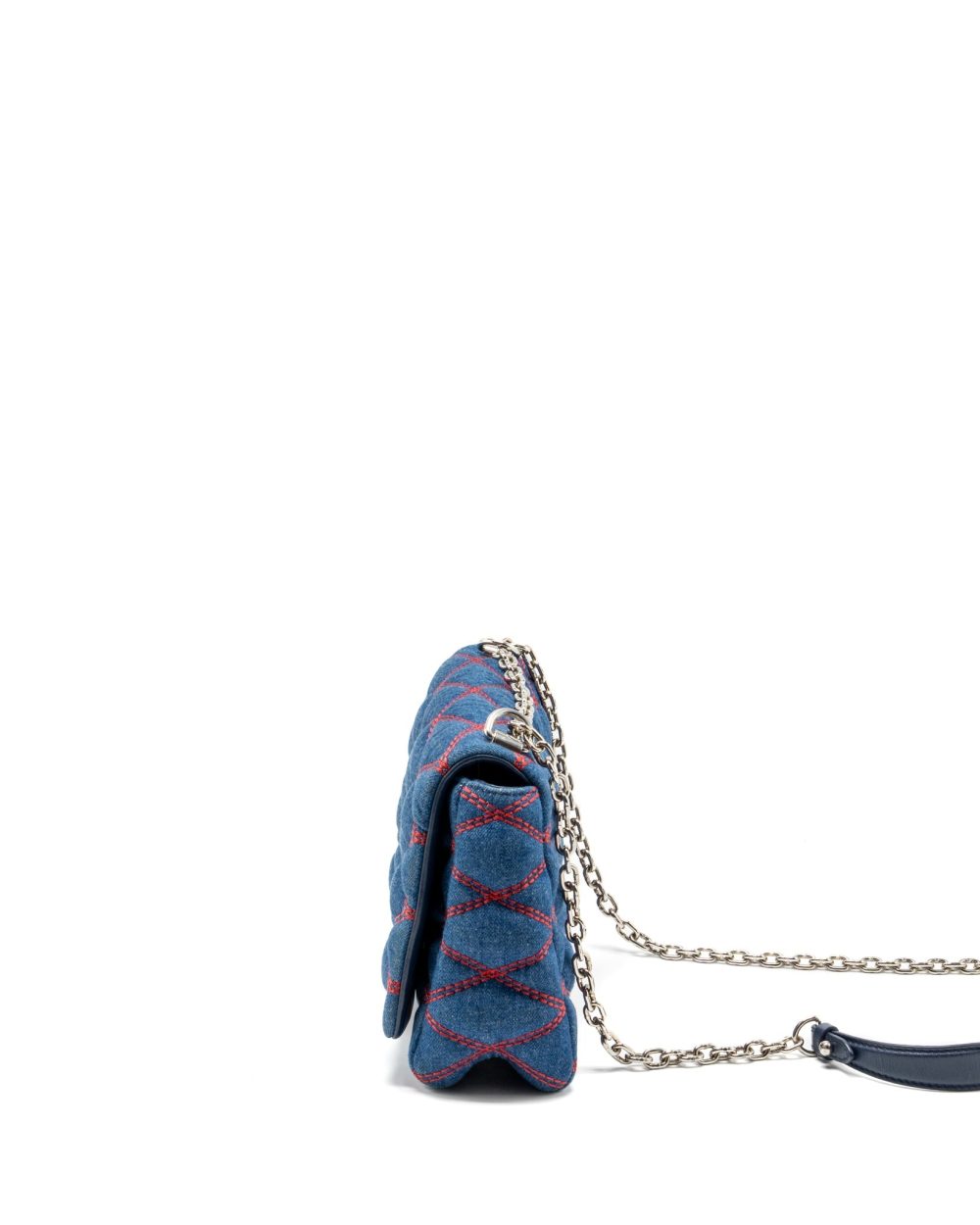 AAA Replica Louis Vuitton LV MALLETAHE GO-14 MM BAG DENIM/LEATHER BLUE/RED SHW 