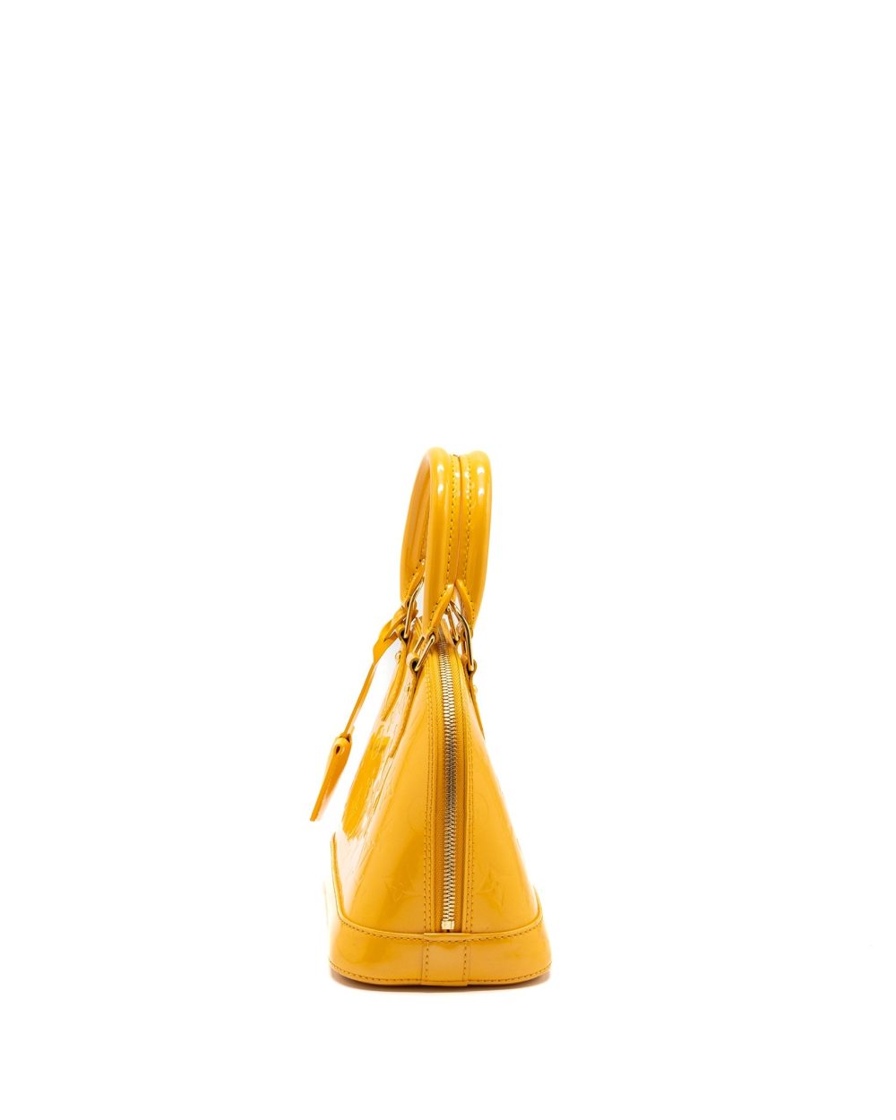AAA Replica Louis Vuitton LV ALMA BB PATENT YELLOW LGHW