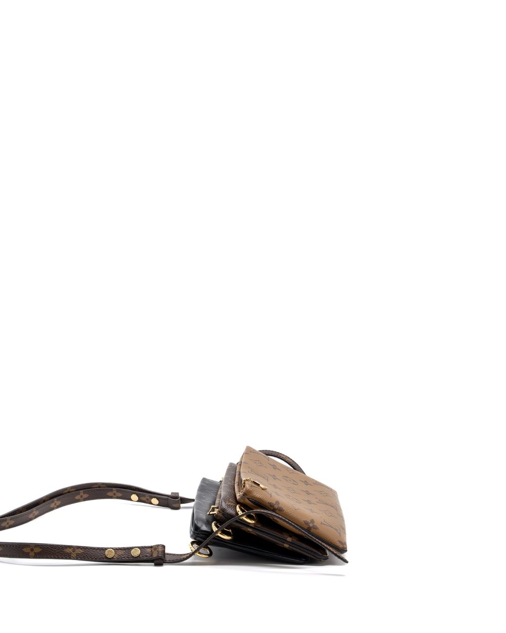 AAA Replica Louis Vuitton LV LV3 POCHETTE SHOULDER BAG REVERSE MONOGRAM CANVAS LAMBSKIN GHW