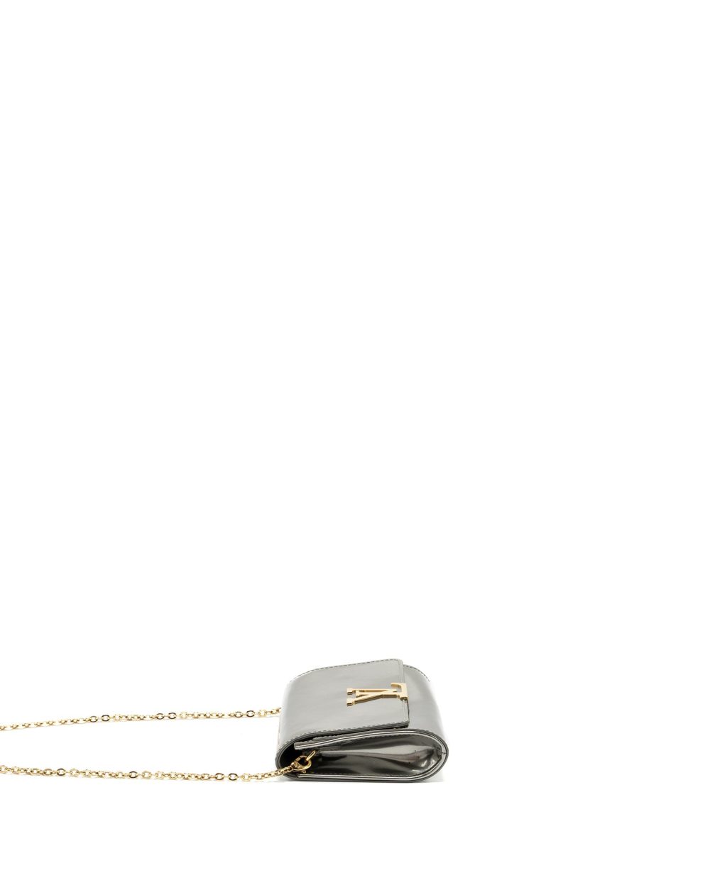 AAA Replica Louis Vuitton LV LOUISE PM PATENT SILVER GHW