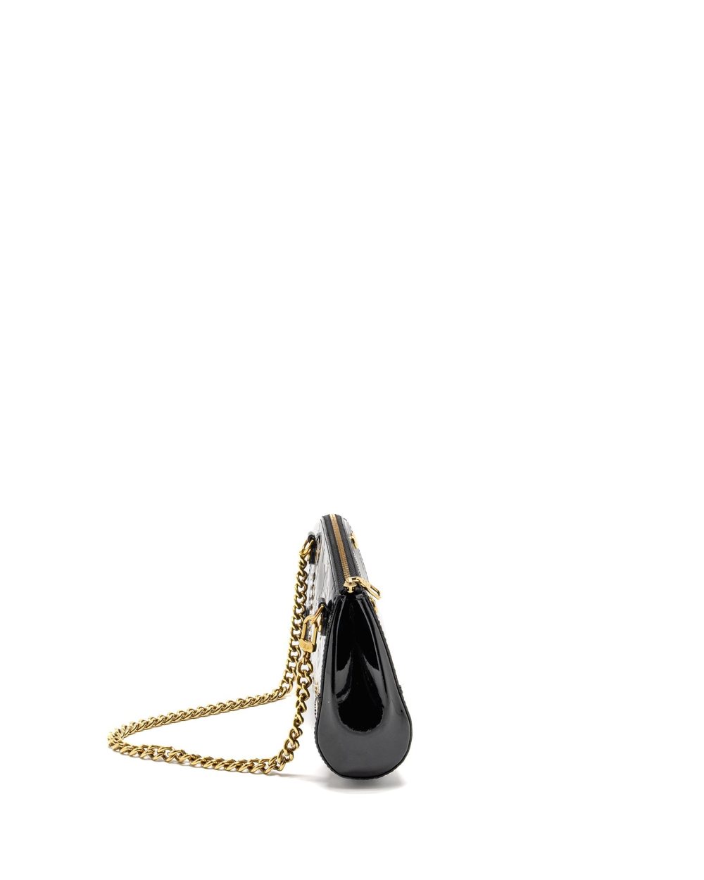 AAA Replica Louis Vuitton LV VERNIS SANTA MONICA CLUTCH PATENT BLACK GHW
