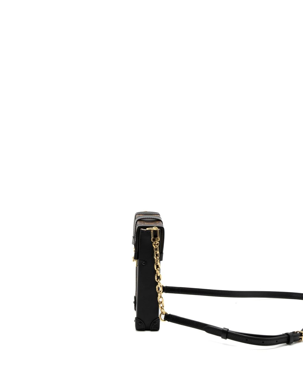 AAA Replica Louis Vuitton LV VERTICAL TRUNK POCHETTE MONOGRAM CANVAS GHW