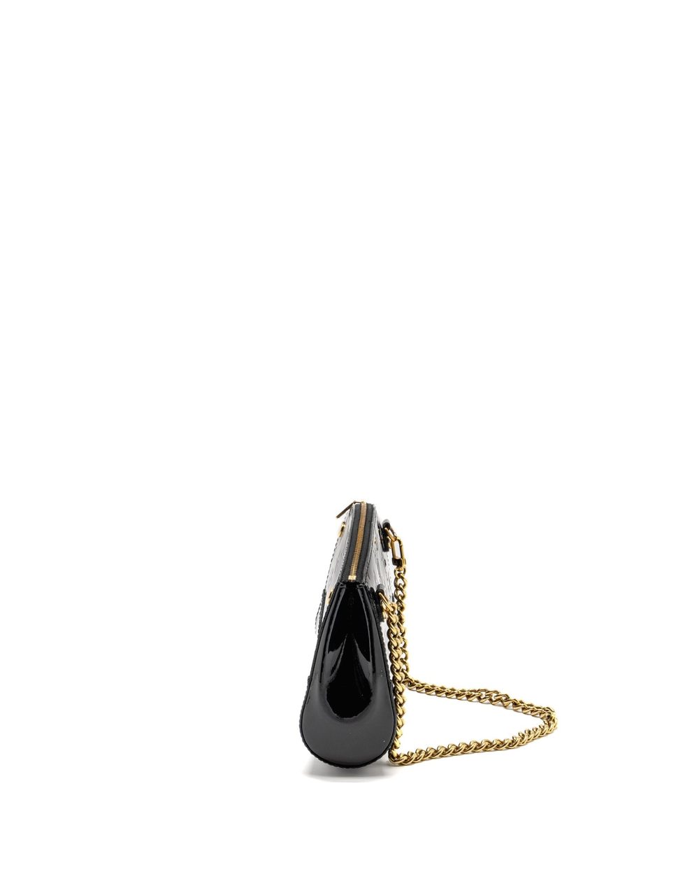 AAA Replica Louis Vuitton LV VERNIS SANTA MONICA CLUTCH PATENT BLACK GHW