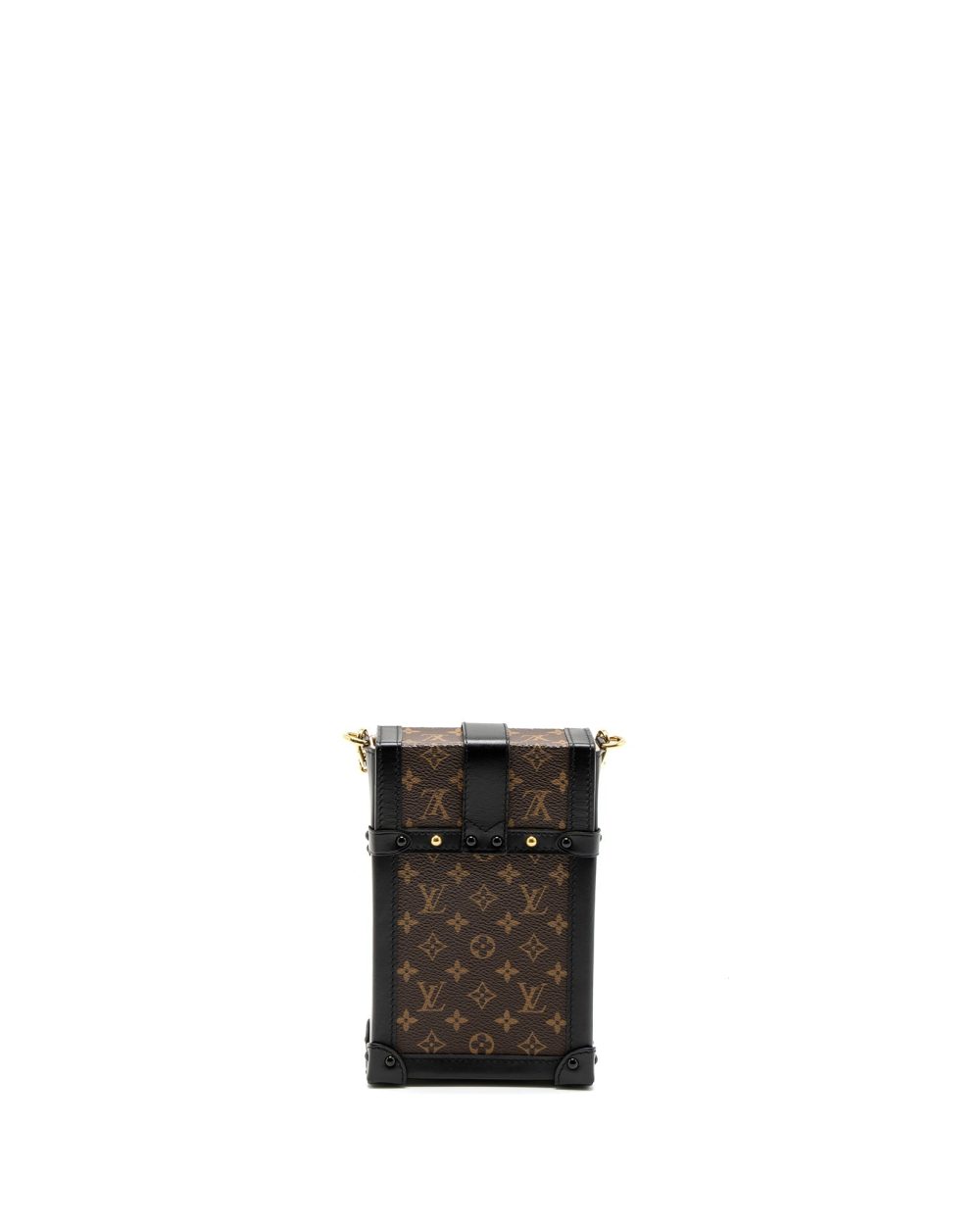 AAA Replica Louis Vuitton LV VERTICAL TRUNK POCHETTE MONOGRAM CANVAS GHW