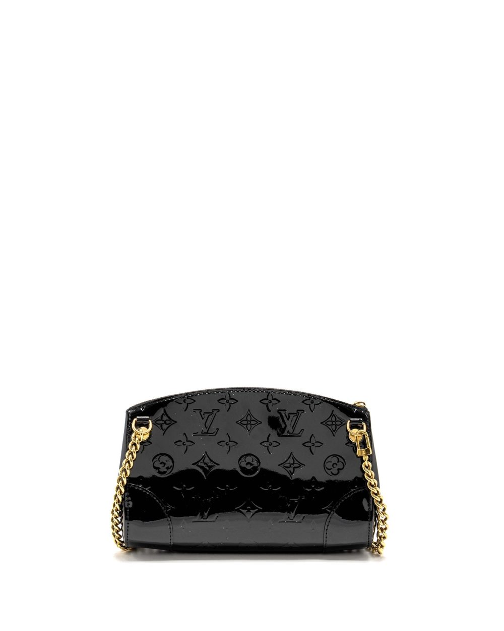 AAA Replica Louis Vuitton LV VERNIS SANTA MONICA CLUTCH PATENT BLACK GHW