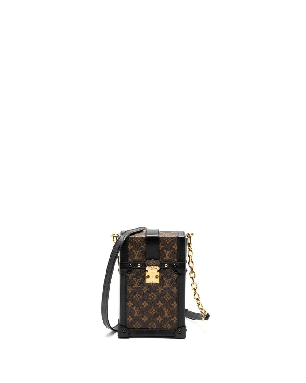 AAA Replica Louis Vuitton LV VERTICAL TRUNK POCHETTE MONOGRAM CANVAS GHW