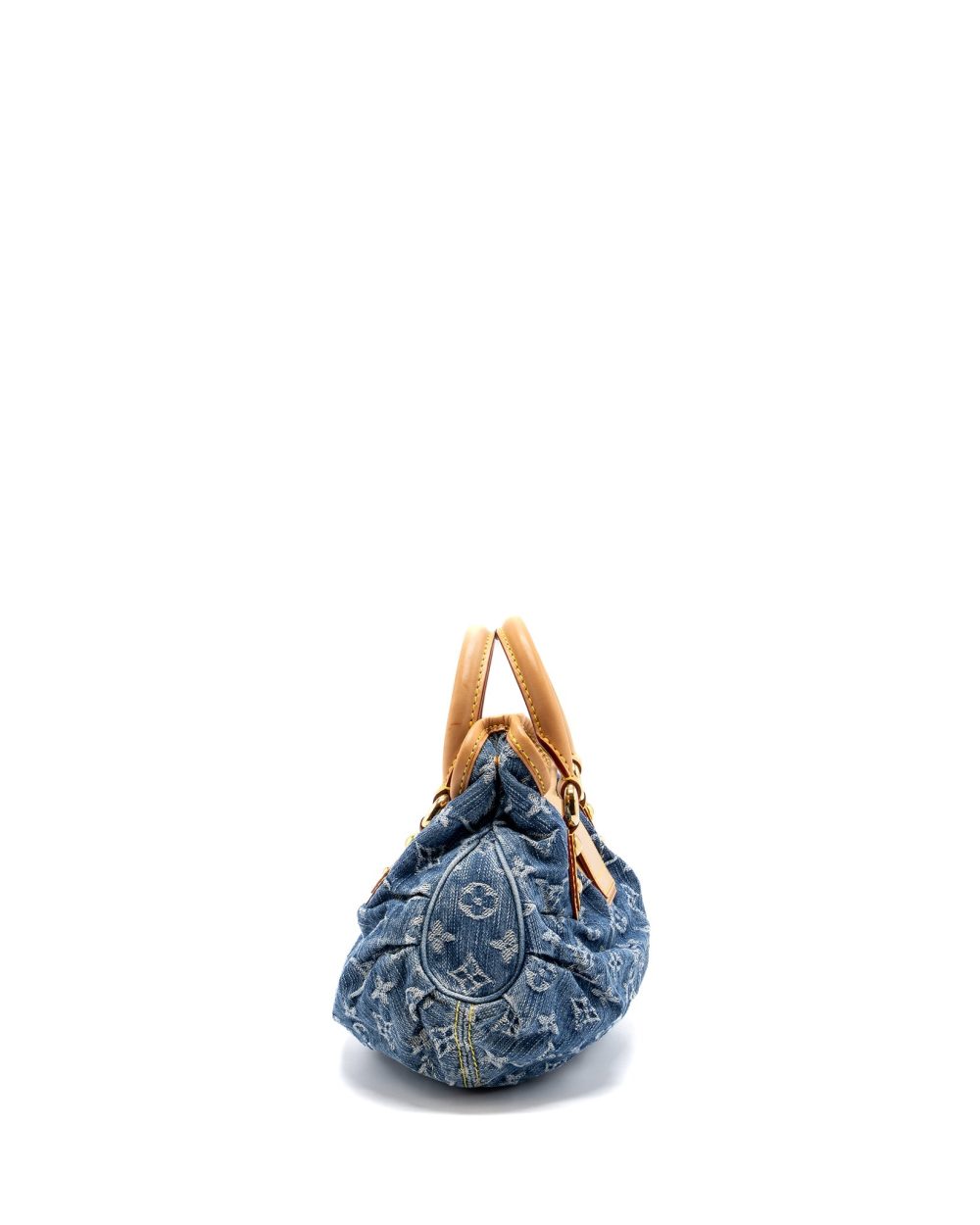 AAA Replica Louis Vuitton LV VINTAGE MINI HANDLE BAG DENIM BLUE GHW