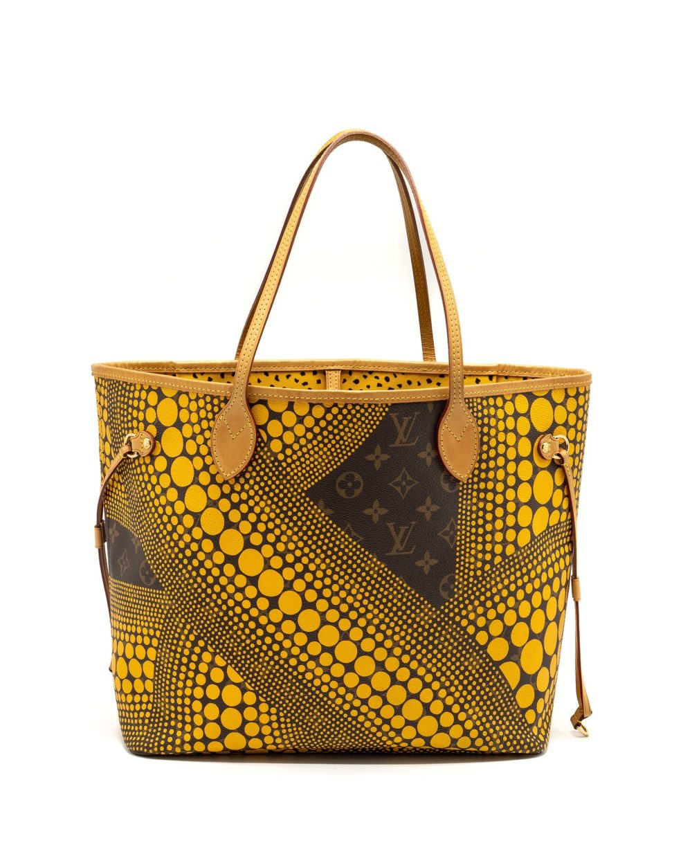 AAA Replica Louis Vuitton LV X YAYOI KUSAM NEVERFULL MM MONOGRAM CANVAS / YELLOW GHW
